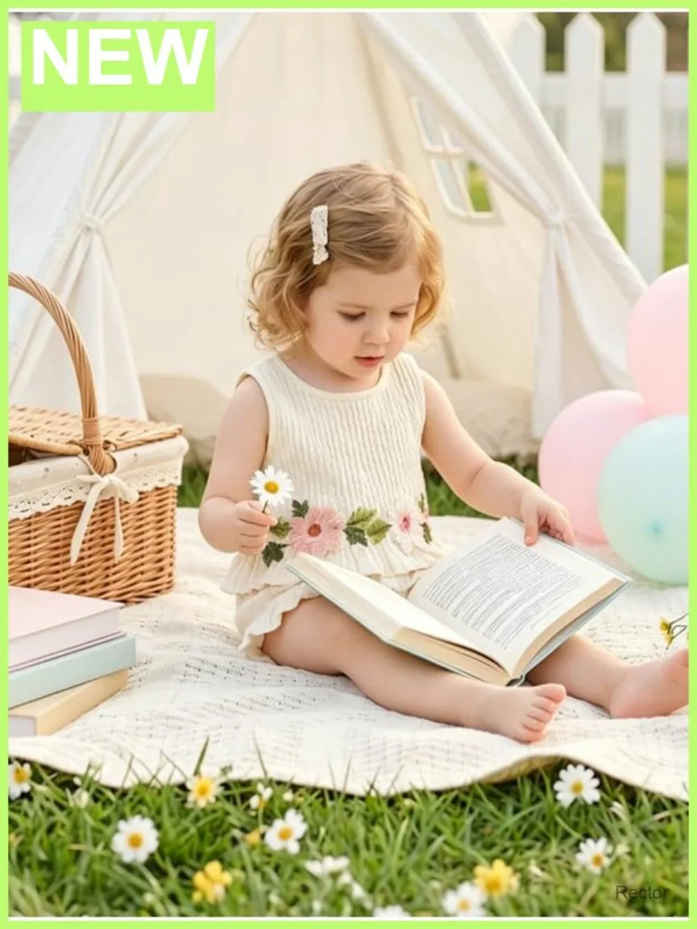 Toddler Girls Floral Embroidery Sleeveless Top & Shorts 2-Piece Set 12M-5T